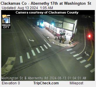 Traffic Cam Clackamas Co - Abernethy 17th at Washington St